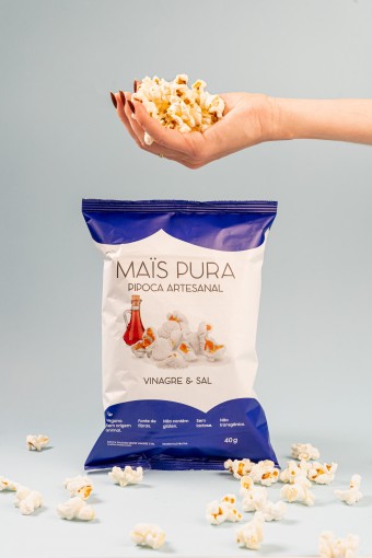 PIPOCA SABOR VINAGRE E SAL - 40G - MAIS PURA