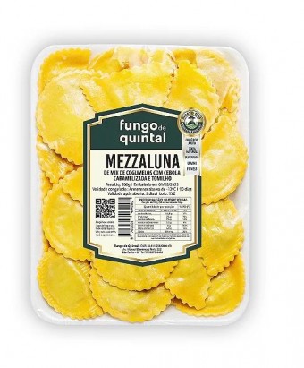 MEZZALUNA DE MIX DE COGUMELOS COM CEBOLA CARAMELIZADA E TOMILHO - 500G FUNGO DE QUINTAL