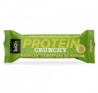 BARRA PROTEIN CRUNCHY BAUNILHA COM COBERTURA DE MATCHÁ - 50G - BIO2