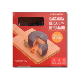 QUEIJO DE CORTE FERMENTADO DE CASTANHA DE CAJU DEFUMADO - 120G - QUEIJOS DA TERRA