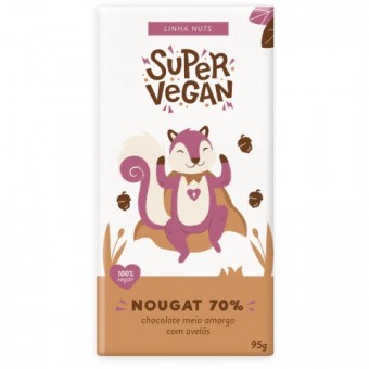 BARRA DE CHOCOLATE NOUGAT 70% SUPERVEGAN 95G