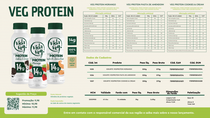 IOGURTE VEGPROTEIN COOKIES & CREAM - 250GR - VIDAVEG