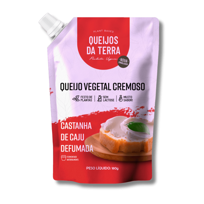 QUEIJO CREMOSO FERMENTADO CASTANHA DE CAJU DEFUMADA - 180G - QUEIJOS DA TERRA