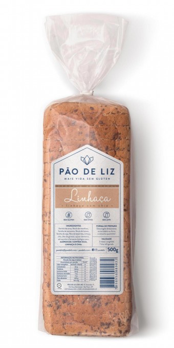 PÃO LINHAÇA E CHIA - 500G - PÃO DE LIZ