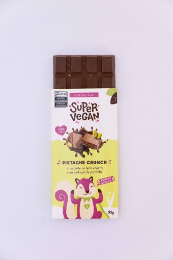BARRA DE CHOCOLATE AO LEITE VEGETAL COM PISTACHE SUPERVEGAN 95G
