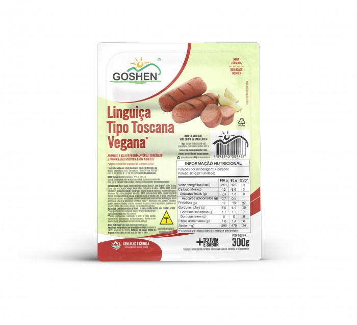 VEGGES LINGUIÇA "TOSCANA" DE SOJA - 300G - GOSHEN
