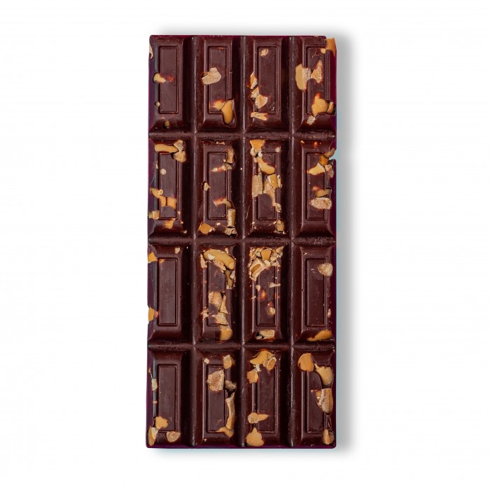 CHOCOLATE 70% CACAU COM BARU E FLOR DE SAL - 75G - ARTE CHOCOLATE