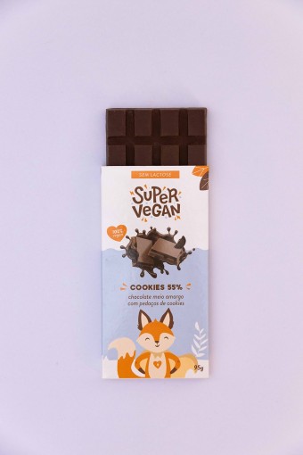 BARRA DE CHOCOLATE DE COOKIES 55% SUPERVEGAN 95G