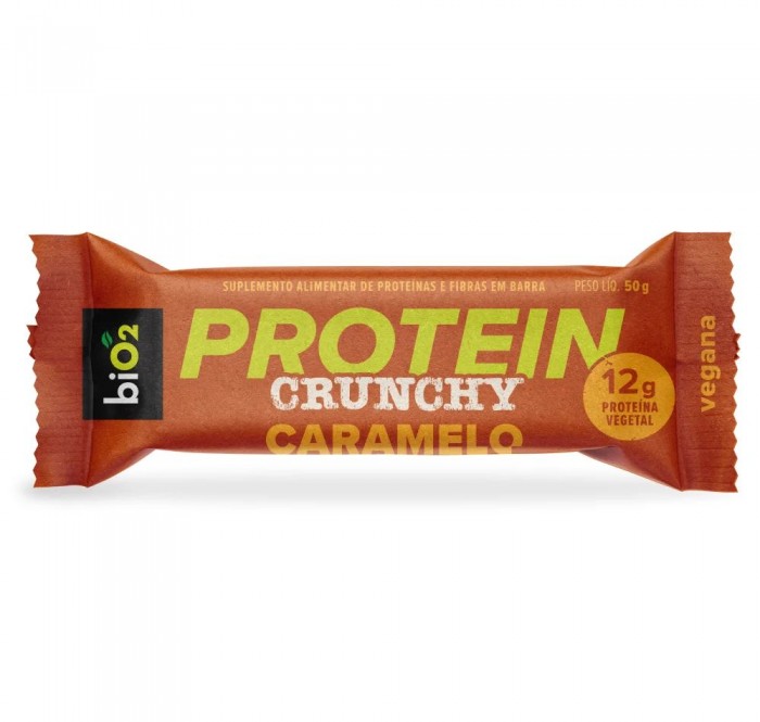 BARRA PROTEIN CRUNCHY CARAMELO - 50G - BIO2