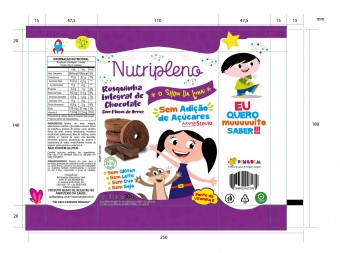 ROSQUINHA INTEGRAL DE CHOCOLATE SEM ADIÇÃO DE AÇUCARES 30G SHOW DA LUNA
