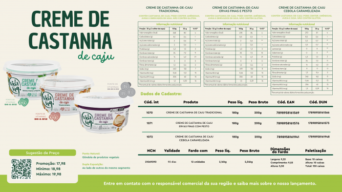 CREME DE CASTANHA DE CAJU TRADICIONAL - 180GR - VIDAVEG