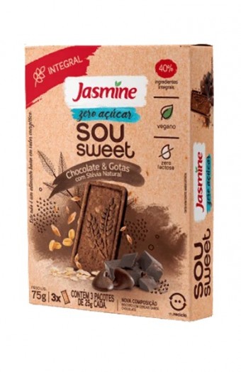 BISCOITO CHOCOLATE E GOTAS 75G JASMINE