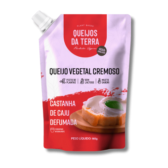 QUEIJO CREMOSO FERMENTADO CASTANHA DE CAJU DEFUMADA - 180G - QUEIJOS DA TERRA
