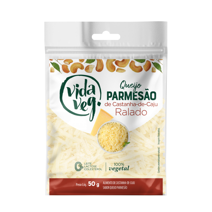 QUEIJO PARMESÃO RALADO CASTANHA-DE-CAJU - 50GR - VIDAVEG
