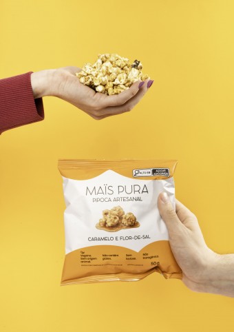PIPOCA SABOR CARAMELO E FLOR DE SAL -100G - MAIS PURA