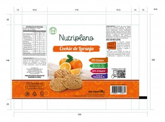 COOKIE INTEGRAL DE LARANJA - 30G - NUTRIPLENO