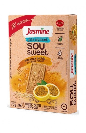 BISCOITO MARACUJA E CHIA 75G JASMINE