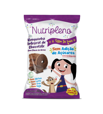 ROSQUINHA INTEGRAL DE CHOCOLATE SEM ADIÇÃO DE AÇUCARES 30G SHOW DA LUNA