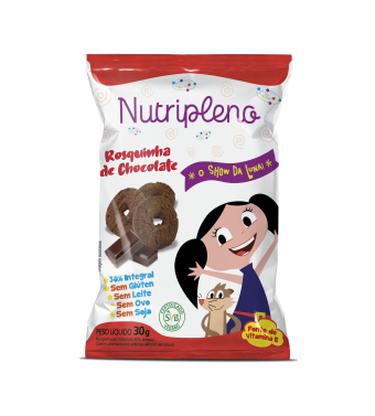 ROSQUINHA INTEGRAL DE CHOCOLATE - 30G - SHOW DA LUNA