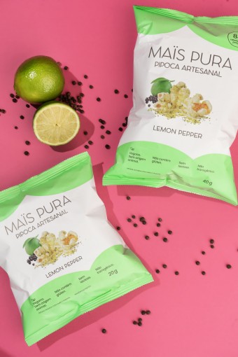 PIPOCA SABOR LEMON PEPPER - 40G - MAIS PURA