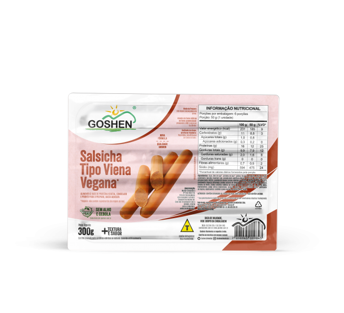 VEGGES SALSICHA "VIENA 15CM" - 300G - GOSHEN