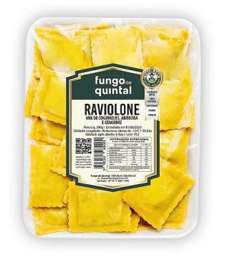 RAVIOLONE DE MIX DE COGUMELOS COM ABÓBORA CABOTIÁ E GENGIBRE - 500G FUNGO DE QUINTAL
