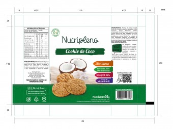 COOKIE INTEGRAL DE COCO - 30G - NUTRIPLENO