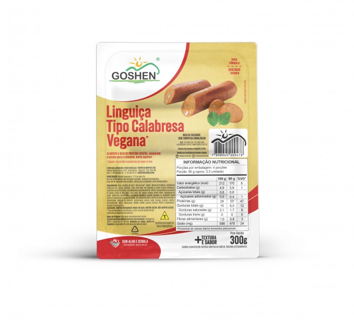 VEGGES LINGUIÇA "CALABRESA" DE SOJA - 300G - GOSHEN