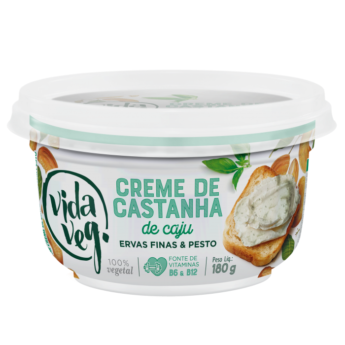 CREME  DE CASTANHA DE CAJU ERVAS FINAS COM PESTO - 180GR - VIDAVEG